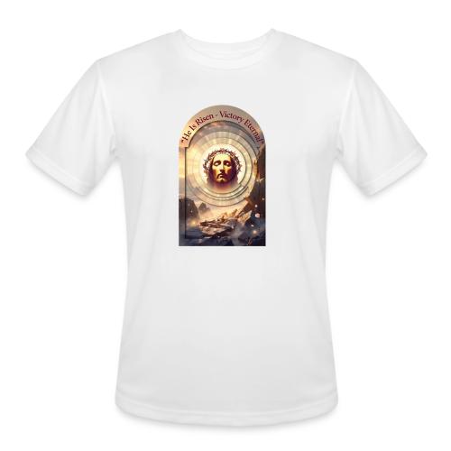 Easter He Is Risen Sacred Face T Shirt, wife Gift - Men's Moisture Wicking Performance T-Shirt