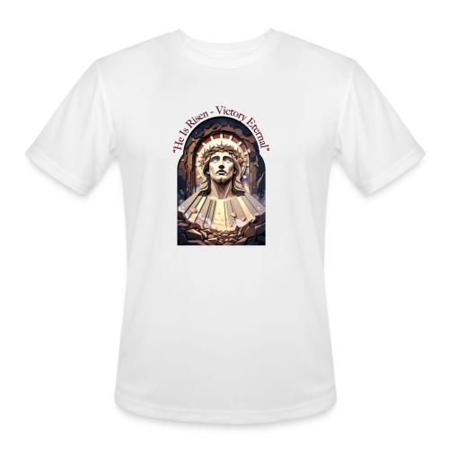 Easter He Is Risen Face of Christ T Shirt, Gift - Men's Moisture Wicking Performance T-Shirt