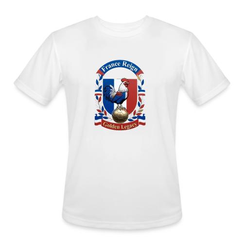 France Rooster Reign T-Shirt, Tricolore Pride Gift - Men's Moisture Wicking Performance T-Shirt