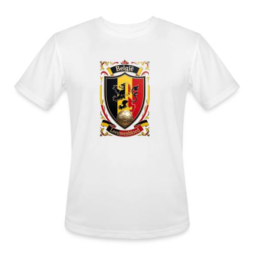 Belgium Lion Crest T-Shirt, Belgian Flag Gift - Men's Moisture Wicking Performance T-Shirt