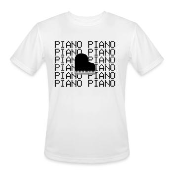 piano - Men's Moisture Wicking Performance T-Shirt - white - Front - Jackson (183cm)