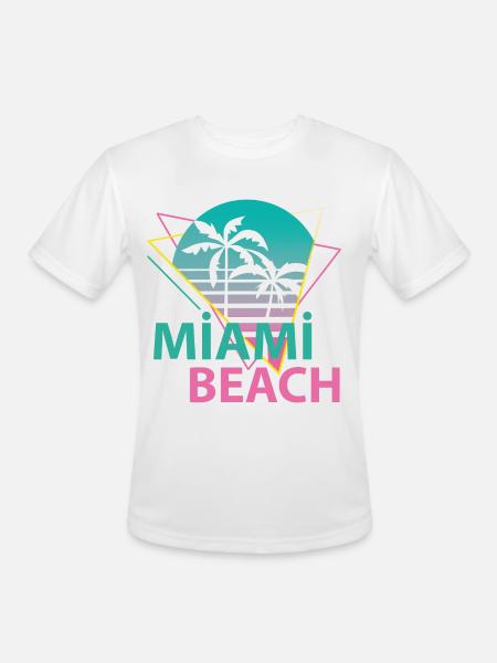 Miami Beach - Men's Moisture Wicking Performance T-Shirt - white