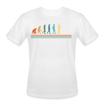 Drone Flying Evolution, Drones - Men's Moisture Wicking Performance T-Shirt - white - Front - Jackson (183cm)