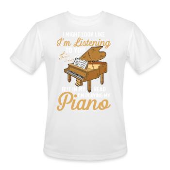 Piano, Piano Player - Men's Moisture Wicking Performance T-Shirt - white - Front - Jackson (183cm)