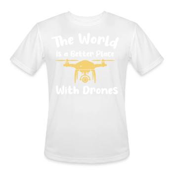 Drone Flying, drones, aerial drone, model flight - Men's Moisture Wicking Performance T-Shirt - white - Front - Jackson (183cm)