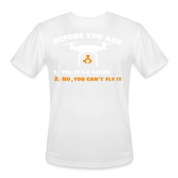 Drone Flying, drones, aerial drone, model flight - Men's Moisture Wicking Performance T-Shirt - white - Front - Jackson (183cm)