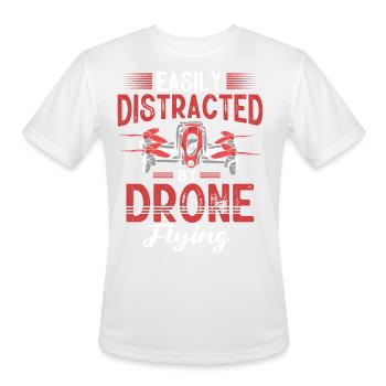 Drone Flying, aerial drone, multicopter, drones - Men's Moisture Wicking Performance T-Shirt - white - Front - Jackson (183cm)