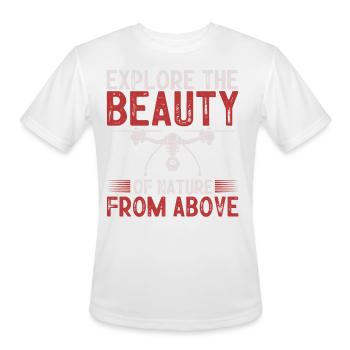 Drone Flying, aerial drone, multicopter, drones - Men's Moisture Wicking Performance T-Shirt - white - Front - Jackson (183cm)