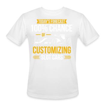 Slot Car Racing, Miniature Cars - Men's Moisture Wicking Performance T-Shirt - white - Front - Jackson (183cm)