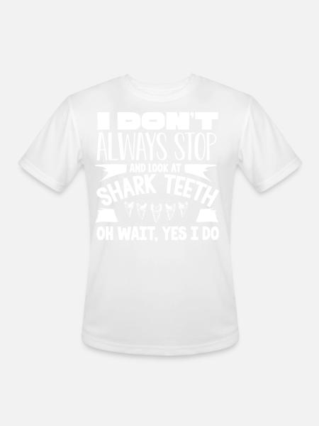 Sharks, Shark Teeth Collector - Men's Moisture Wicking Performance T-Shirt - white