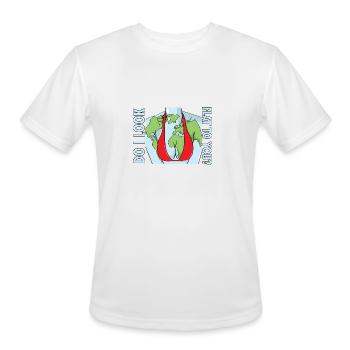 Funny Do I Look Flat To You Earth Day Anti Flat - Men's Moisture Wicking Performance T-Shirt - white - Front - Jackson (183cm)