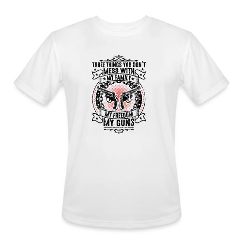 Three Things You Don't Mess With BLACK - Men's Moisture Wicking Performance T-Shirt