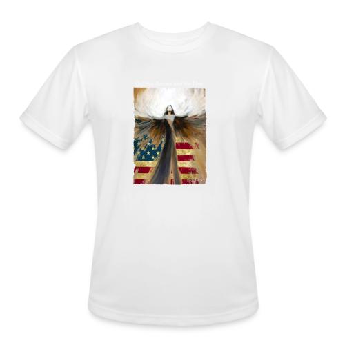 God bless America Angel_Strong color_white type - Men's Moisture Wicking Performance T-Shirt