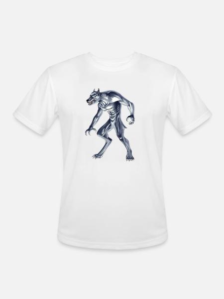Dogman Cryptid Beast - Men's Moisture Wicking Performance T-Shirt - white