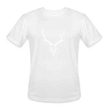 Deer head illustration hunter wild nature forest - Men's Moisture Wicking Performance T-Shirt - white - Front - Jackson (183cm)