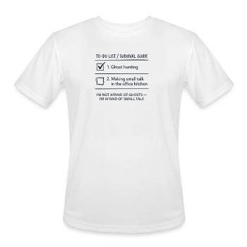 Conversation banale d’Halloween Survie fantomatique - T-Shirt Performance pour hommes - blanc - Devant - Jackson (183cm)