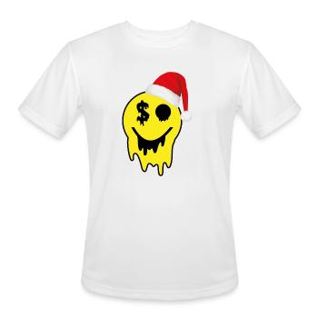 Psychedelic Smile Santa 2023 dollar - Men's Moisture Wicking Performance T-Shirt - white - Front - Jackson (183cm)