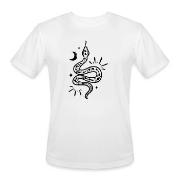 "Serpent Moonlight" T-Shirt - Embrace the Mystical - Men's Moisture Wicking Performance T-Shirt - white - Front - Jackson (183cm)