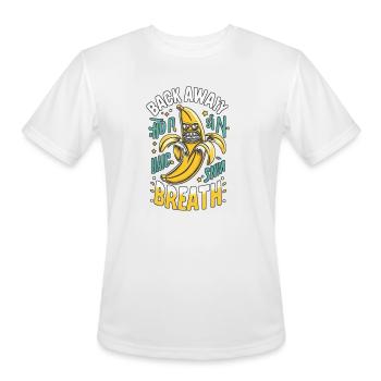 Back Away Banana Breath Gif - Men's Moisture Wicking Performance T-Shirt - white - Front - Jackson (183cm)
