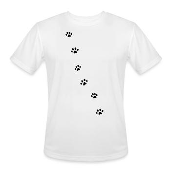 animal tracks footprint cat lynx - Men's Moisture Wicking Performance T-Shirt - white - Front - Jackson (183cm)