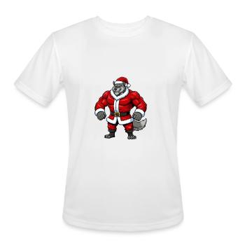 Wolf Santa Claus - Men's Moisture Wicking Performance T-Shirt - white - Front - Jackson (183cm)