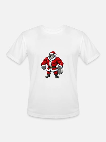 Wolf Santa Claus - Men's Moisture Wicking Performance T-Shirt - white