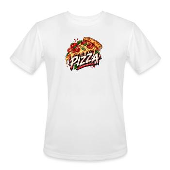 In Pizza We Trust - Funny Pizza Lover Graphic - Men's Moisture Wicking Performance T-Shirt - white - Front - Jackson (183cm)