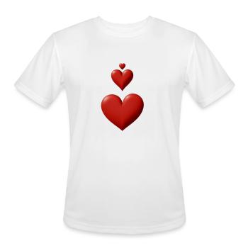 loving heart - Men's Moisture Wicking Performance T-Shirt - white - Front - Jackson (183cm)