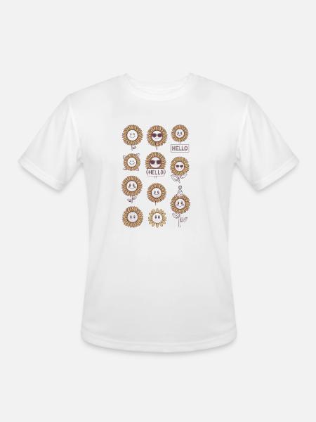 Sunflowers with Faces - Men's Moisture Wicking Performance T-Shirt - white