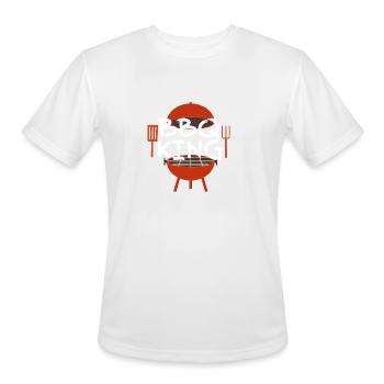 Bbq King Grillmaster, Barbeque Gift Idea Grilling - Men's Moisture Wicking Performance T-Shirt - white - Front - Jackson (183cm)