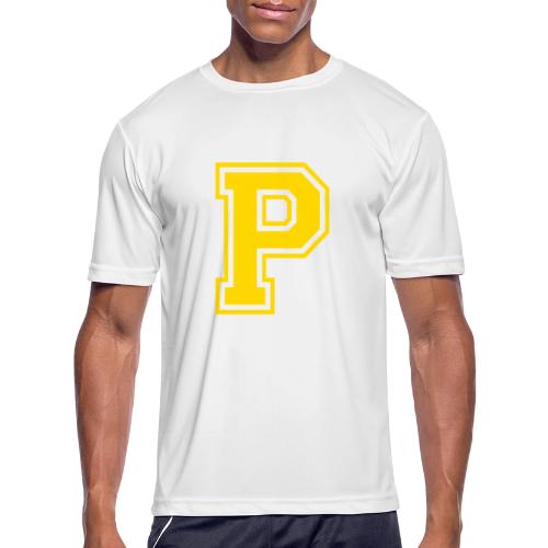 Letter P – Capital Athletic Alphabet Monogram - Men's Moisture Wicking Performance T-Shirt