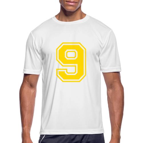 Number 9 in a classic athletic collegiate font - Men's Moisture Wicking Performance T-Shirt