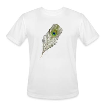 peacock feather - Men's Moisture Wicking Performance T-Shirt - white - Front - Jackson (183cm)