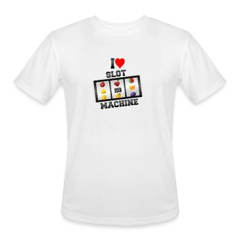 I Love Slot machine - Men's Moisture Wicking Performance T-Shirt - white - Front - Jackson (183cm)