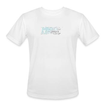 Next Level Neon Glitch Text - Men's Moisture Wicking Performance T-Shirt - white - Front - Jackson (183cm)