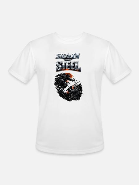 Stealth vs Steel Clash - Men's Moisture Wicking Performance T-Shirt - white