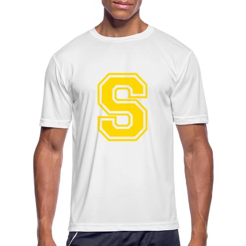 Letter S – Capital Athletic Alphabet Monogram - Men's Moisture Wicking Performance T-Shirt