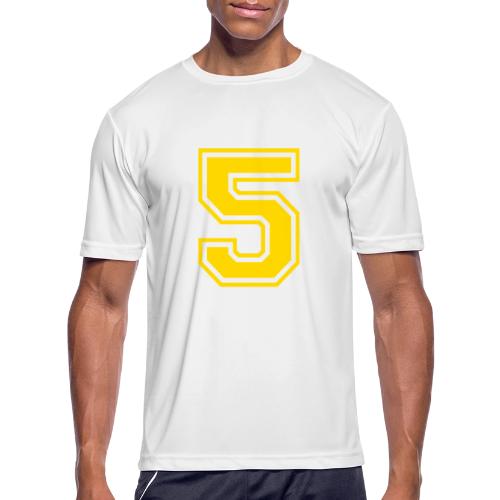 Number 5 in a classic athletic collegiate font - Men's Moisture Wicking Performance T-Shirt
