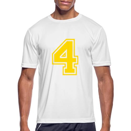 Number 4 in a classic athletic collegiate font - Men's Moisture Wicking Performance T-Shirt