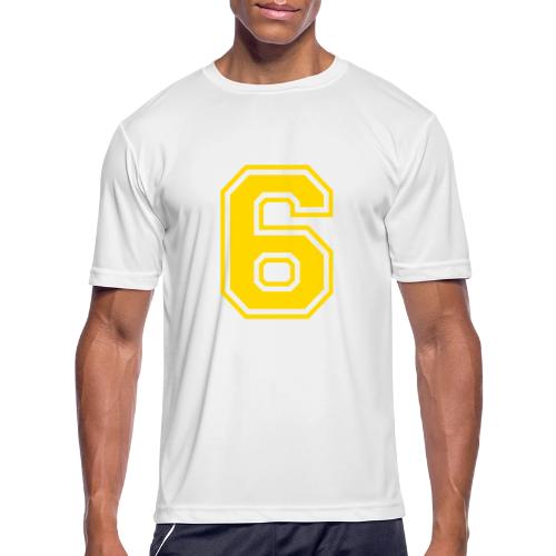 Number 6 in a classic athletic collegiate font - Men's Moisture Wicking Performance T-Shirt