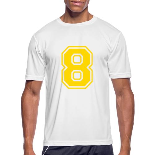 Number 8 in a classic athletic collegiate font - Men's Moisture Wicking Performance T-Shirt