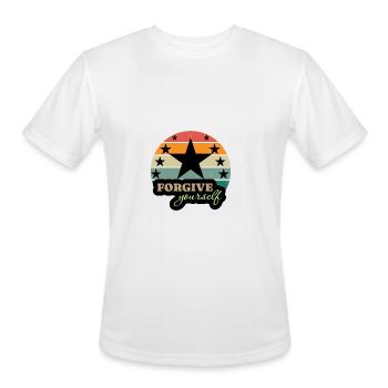 Retro Inspiration: Forgive Yourself - Men's Moisture Wicking Performance T-Shirt - white - Front - Jackson (183cm)