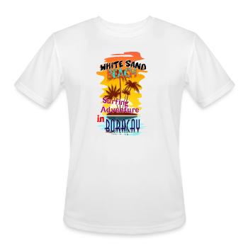 White Sand Beach Surfing Adventure In Boracay - Men's Moisture Wicking Performance T-Shirt - white - Front - Jackson (183cm)