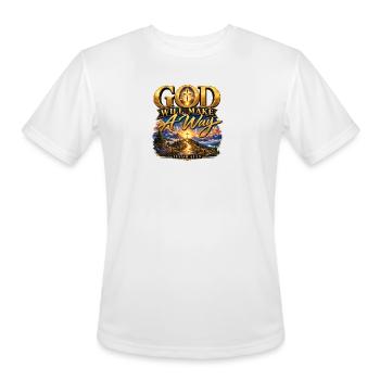 God Will Make A Way – Isaiah 43:19 - Men's Moisture Wicking Performance T-Shirt - white - Front - Jackson (183cm)