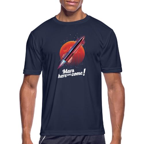Mars Here We Come - Dark - Men's Moisture Wicking Performance T-Shirt