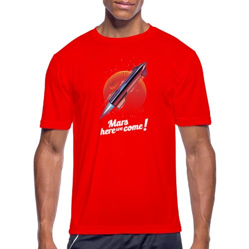 Mars Here We Come - Dark - Men's Moisture Wicking Performance T-Shirt
