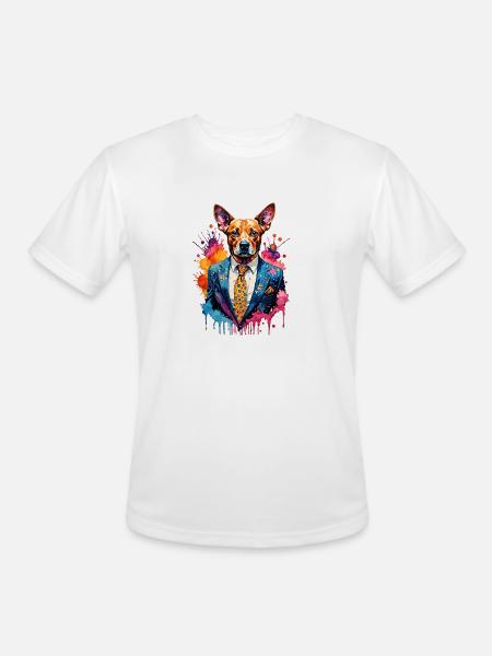 Dog in suit - Men's Moisture Wicking Performance T-Shirt - white