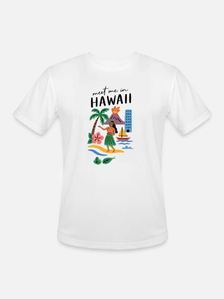 Hawaii Adventure Summer Tee - Men's Moisture Wicking Performance T-Shirt - white