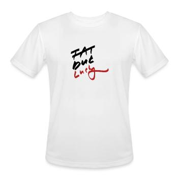 fat but lucky - fat and happy - Men's Moisture Wicking Performance T-Shirt - white - Front - Jackson (183cm)