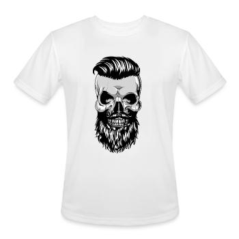 Hipster Skull with beard - Men's Moisture Wicking Performance T-Shirt - white - Front - Jackson (183cm)